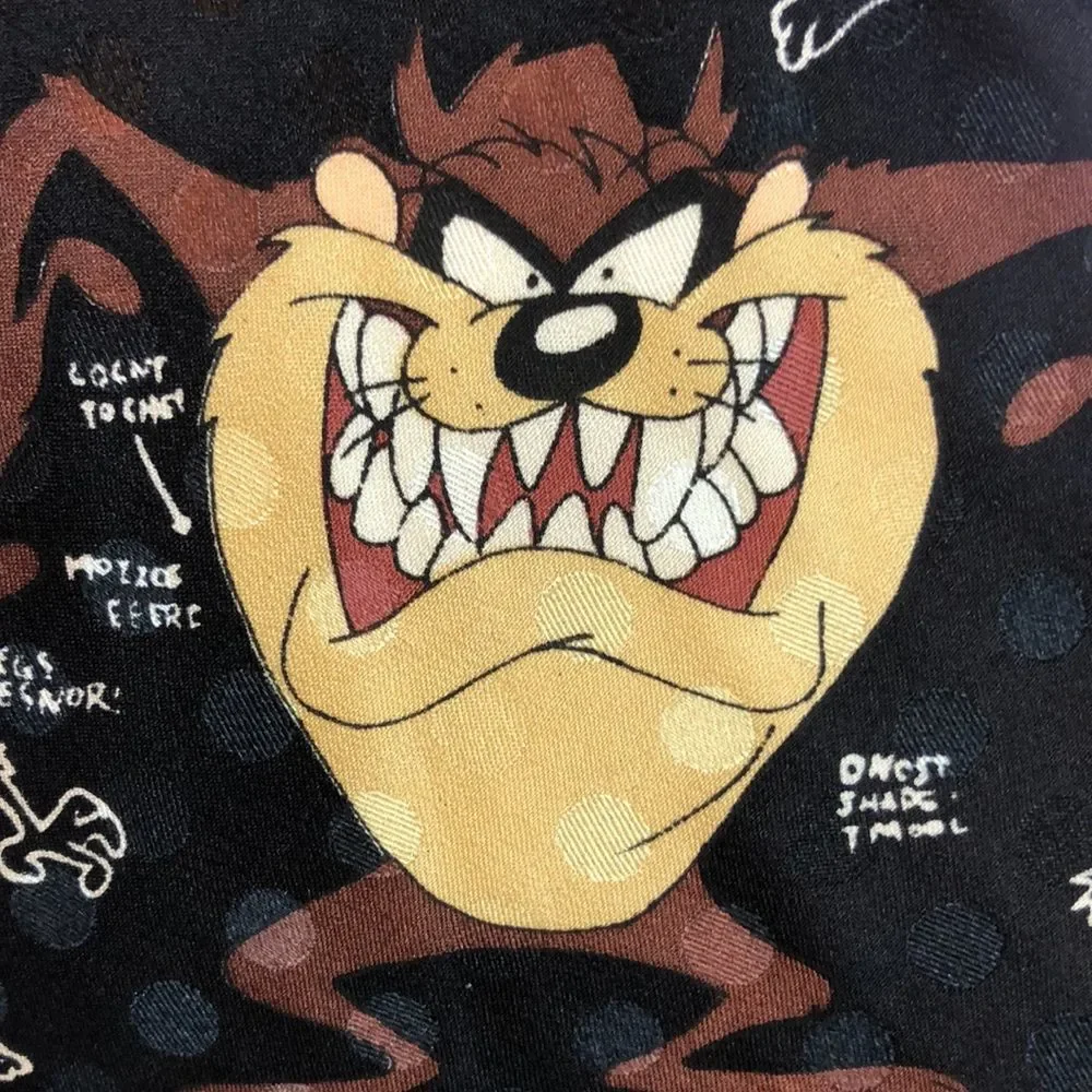 Vintage Looney Tunes Mania 1994 Taz Warner Bros. Tie